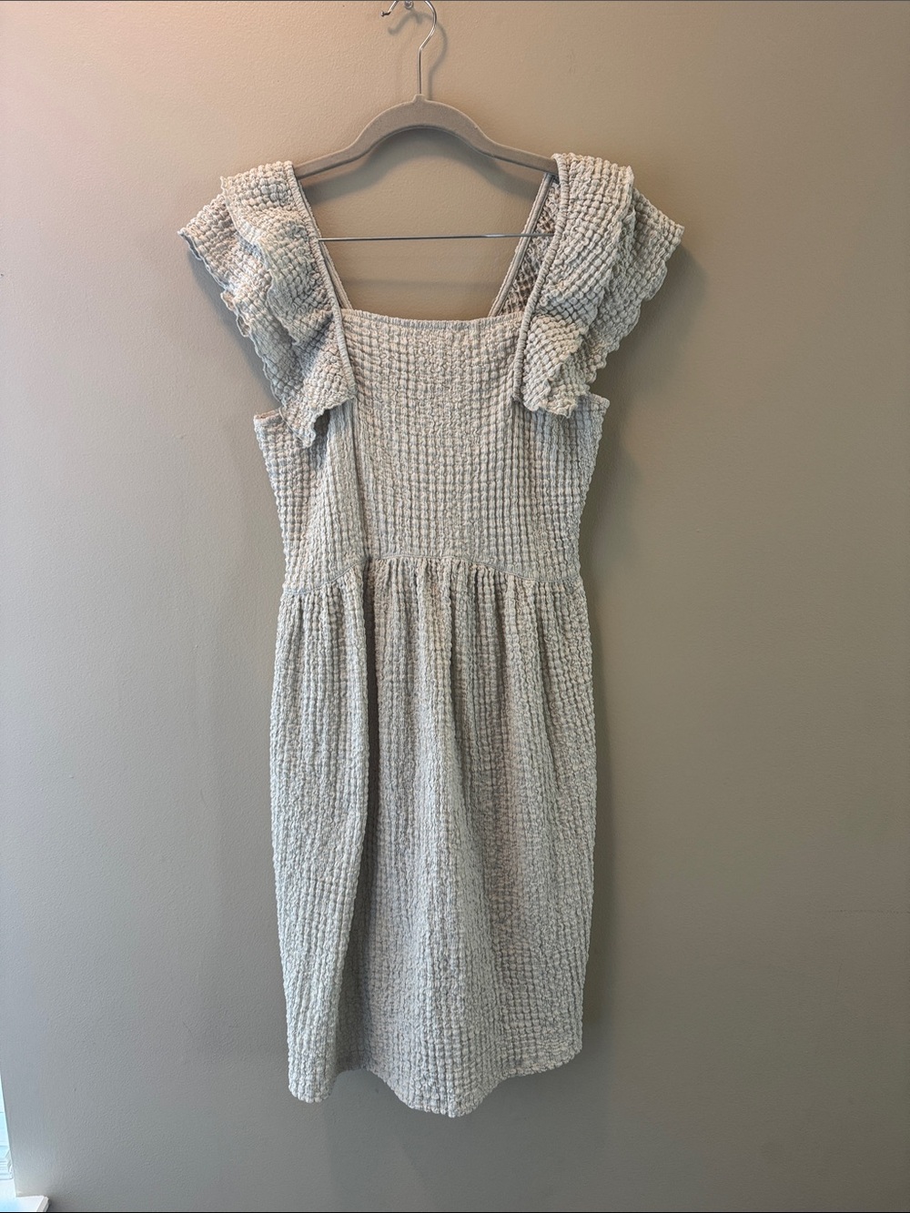 Zara Light Blue Smocked Ruffle Dress
